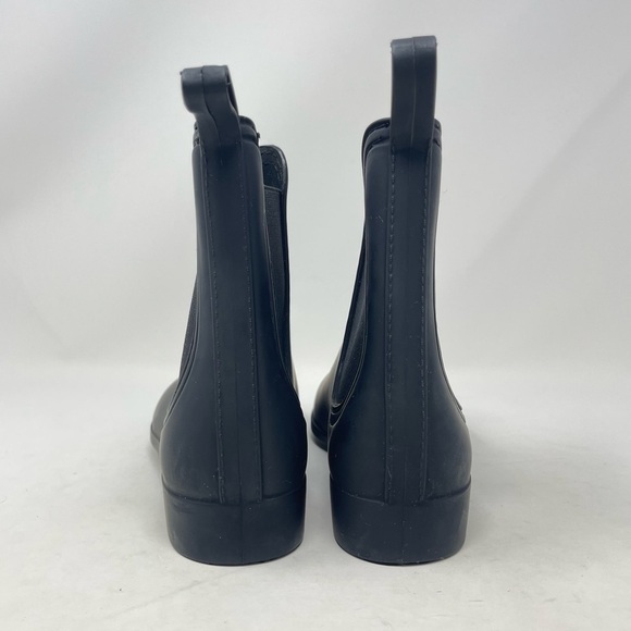 Jeffrey Campbell Shoes Womens 7 Havana Last Black Rain Boots Rubber Elastic Side - Picture 4 of 8